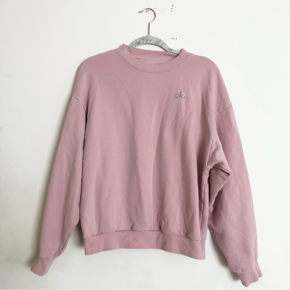 Alo Yoga Accolade Crew Neck Pullover Ballet Pink S - Picture 5 of 10